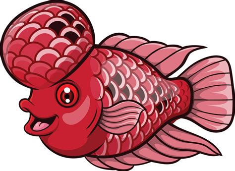 Cartoon flowerhorn fish on white background 5332408 Vector Art at Vecteezy