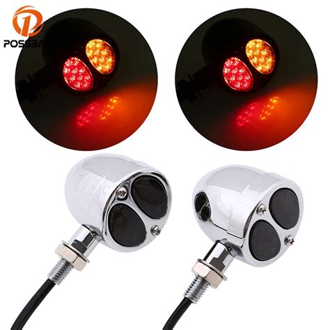 POSSBAY 1 Pair Universal DC 12V Motorcycle Motorbike Turn Light Signal