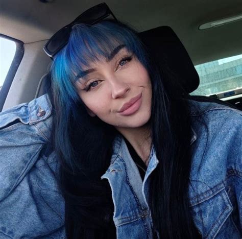 Black hair Blue bangs