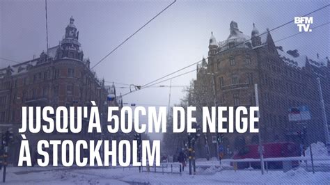 Jusqu Cm De Neige Sont Tomb S Dans Les Rues De Stockholm Vid O