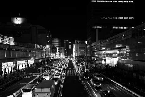 Fondos de pantalla Japón monocromo calle Paisaje urbano noche