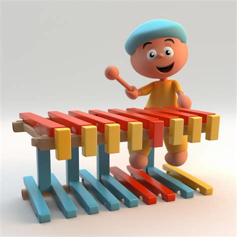 Premium Ai Image Cartoon Xylophone 3d