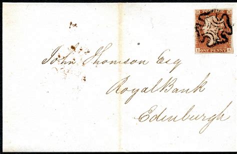 John Kinnard Stamps Sg D Red Plate Glasgow To Edinburgh Letters Ia