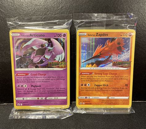 Pokemon TCG Galarian Zapdos And Articuno Evolving Skies PreRelease