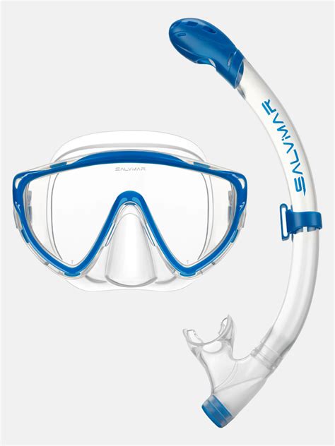 Salvimar Adult Coral Blue Silicone Mask Dory Snorkell Combo Masks