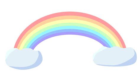 Animated Rainbow With Clouds