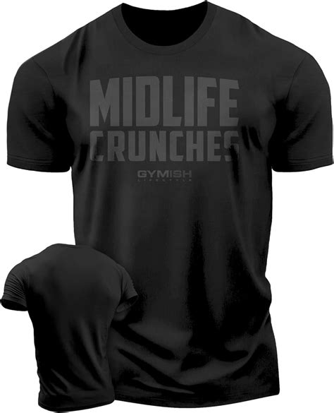 Gymish Workout Gym Shirt For Men Midlife Crunches Motivational Tshirts