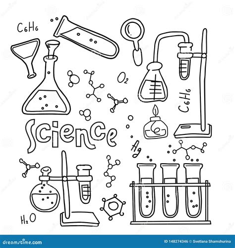 Science Doodle Clipart Black And White