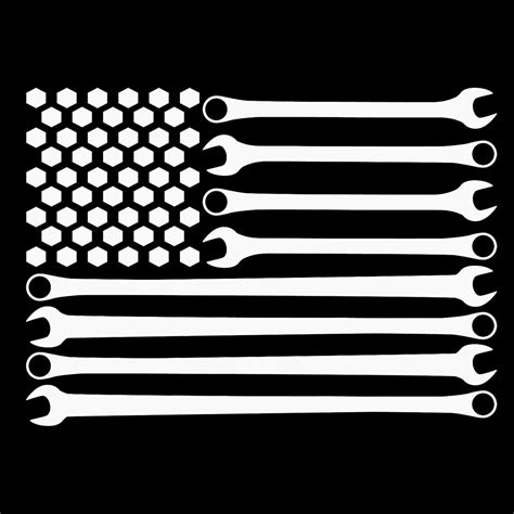 Mechanics Wrench Flag Decal Custom Auto Mechanic Decal Etsy