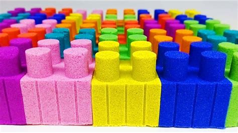 Learn Colors Lego Toys Kinetic Sand Colors Lego Block Toys Diy Youtube