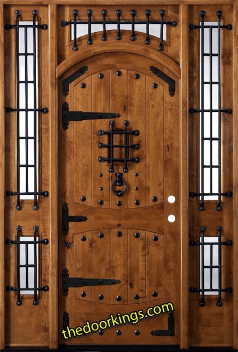 Knotty Alder Exterior Entry Door With Sidelights And Transom Vienna Ebay