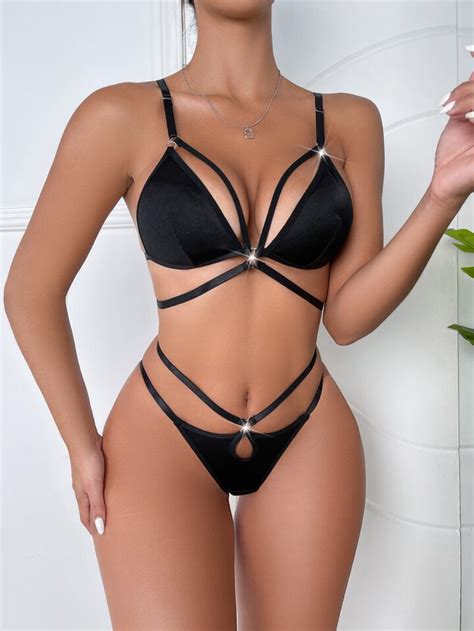 Ring Linked Harness Lingerie Set SHEIN UK