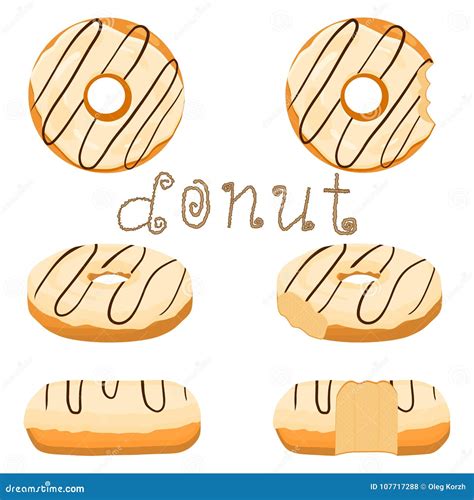 Vector Illustration For Glazed Sweet Donut Stock Vector Illustration