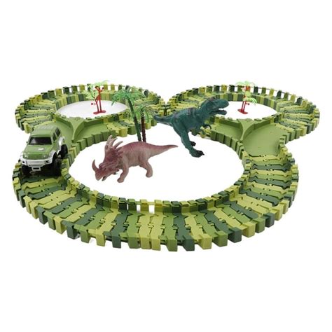 Dinosaur Race Track Car Toys Flexible Tracks Easy To Assemble Electric Dinosaur Road Race