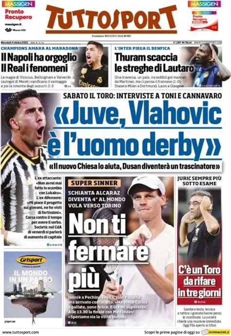 Le Prime Pagine Dei Giornali Sportivi Di Oggi Ottobre Calcio