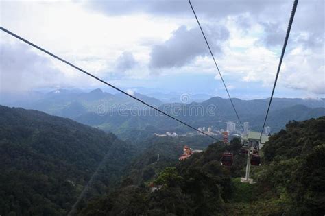 GENTING HIGHLAND, MALAYSIA, NOVEMBER 22 2019. Skyway Cable Car Leading ...