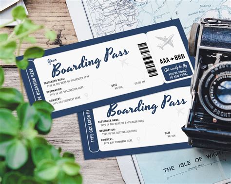 Editable Boarding Ticket Template Surprise Airline T Etsy España