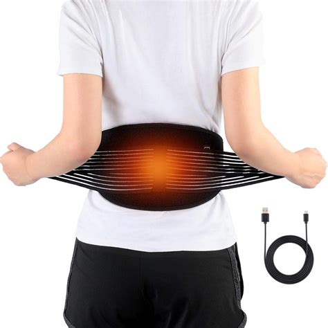 Anggrek Electric Heating Waist Belt Wrap Back Support Brace Black