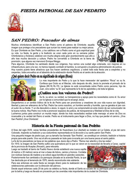 Fiesta Patronal De San Pedro Pdf San Pedro Iglesia Católica