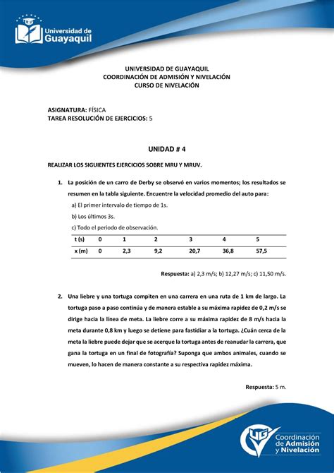 U4 Clase 18 20 S5 Respuestas UNIVERSIDAD DE GUAYAQUIL COORDINACI