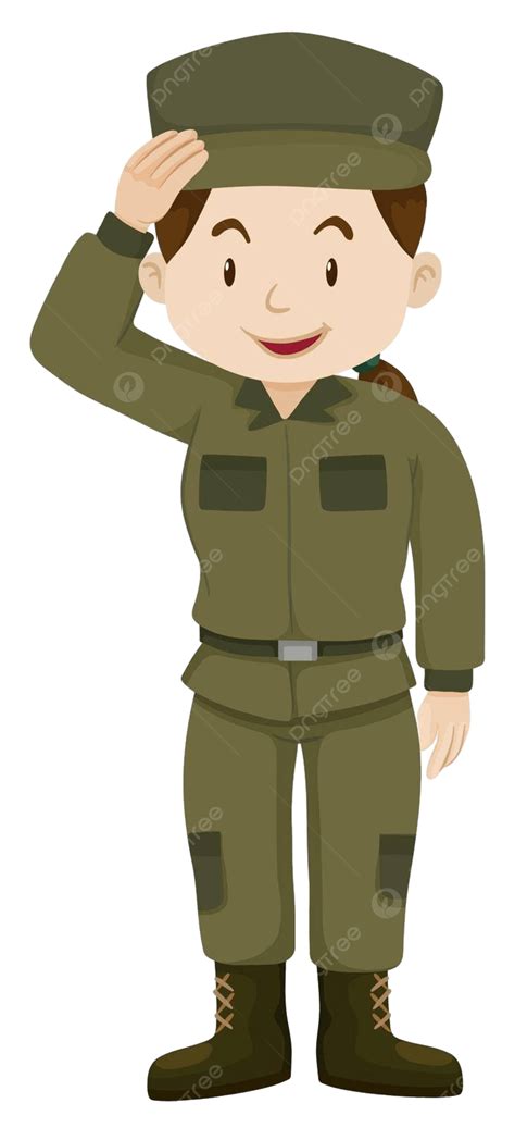 Female Soldier Salute Clipart