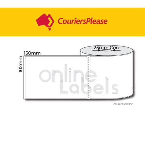 Couriers Please Labels - 500 Labels / Roll - 10 Rolls / Box - Online Labels