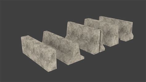 Concrete Barriers Collection Free Vr Ar Low Poly 3d Model Cgtrader