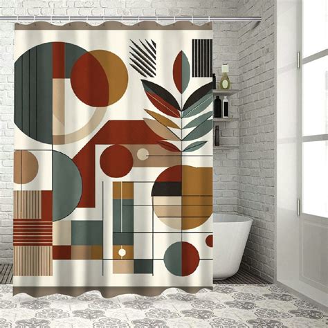 Lzatpd Shower Curtain Abstract Dance Of Earthy And Neutral Colors Mid