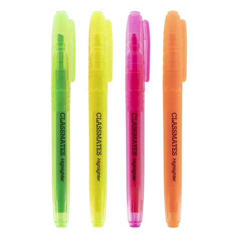 G1691786 Classmates Highlighter Pens Assorted Pack Of 4 Gls