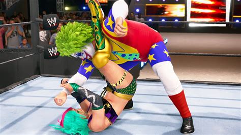 WWE 2k22 Asuka Vs Doink The Clown Intergender Wrestling YouTube