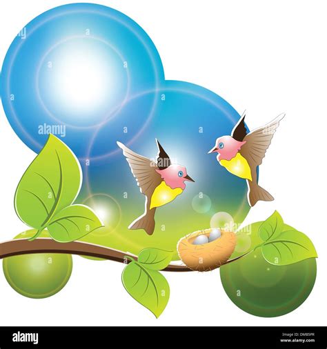 Yellow Birds Nest Stock Vector Images Alamy