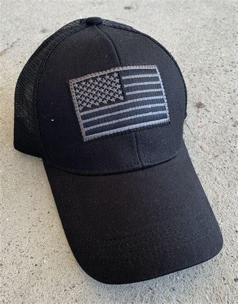 All Black American Flag Patch