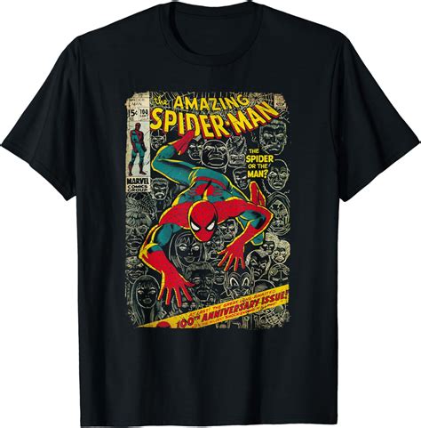 Marvel Spider Man Comic Book Anniversary Graphic T Shirt T