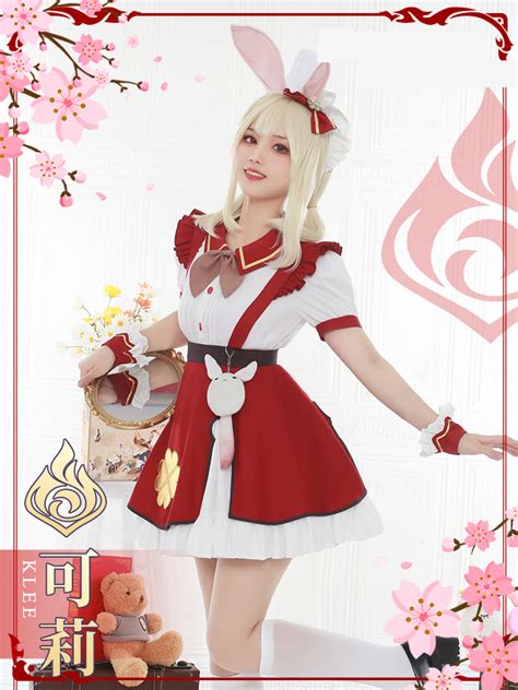 Game Genshin Impact Klee Ganyu Cosplay Costume Maid Outfits Princess