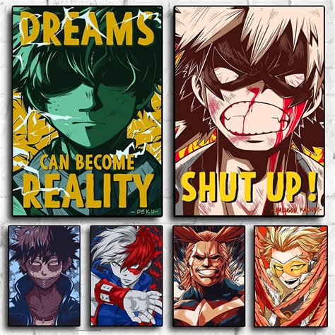 My Hero Academia Deku Poster Anime Bnha Midoriya Izuku Canvas Painting