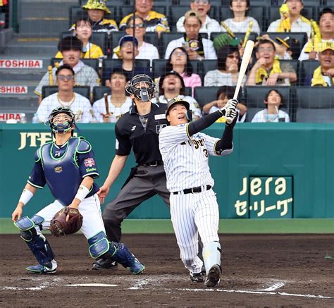 ラッキーセブンで阪神に神風！？大山の高い飛球が左翼前にポテン 2者が生還して一気に逆転 甲子園が盛り上がり 岡田監督も笑顔 ライブドアニュース