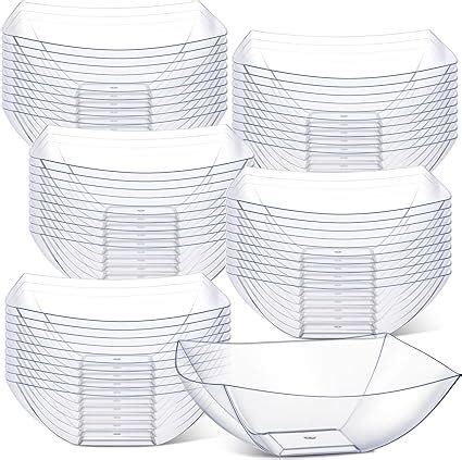 Amazon Tanlade 50 Pcs Square Plastic Serving Bowls Disposable