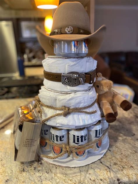 Cowboy Themed Diaper Cake For A Memorable Baby Shower