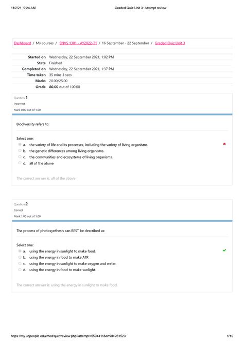 Graded Quiz Unit Attempt Review Am Graded Quiz Unit Attempt