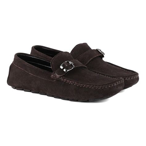 Buy Louis Stitch Men Brunette Brown Italian Suede Leather Loafer Slip