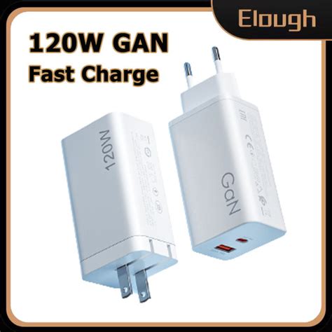 Elough 120w GaN Charger USB Type C PD Fast Charging Mobile Phone