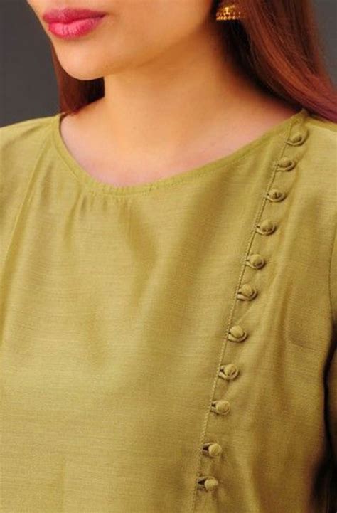 Beautiful Neck Designs With Buttons For Kurti Kameez Neck Designs With