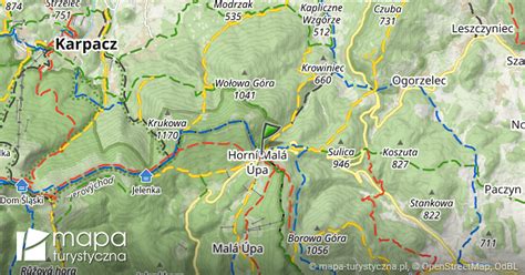 Schronisko na Przełęczy Okraj mapa szlaków turystycznych mapa