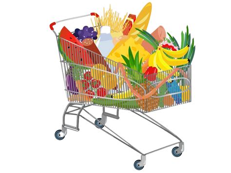 Fresh Produce Grocery Cart Healthy Food Essentials Png Png All