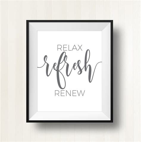 Relax Refresh Renew Print Digital Download Bathroom Wall Art - Etsy ...