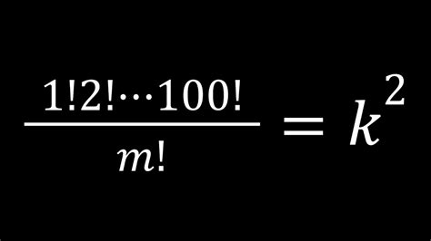 A Factorial Perfect Square Youtube