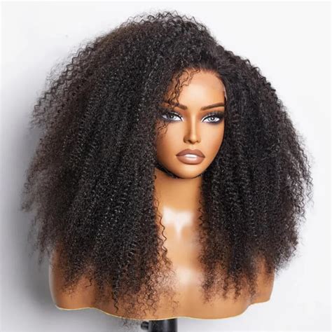 Glueless Soft 26inch Long Black Kinky Curly 180density Deep Lace Front