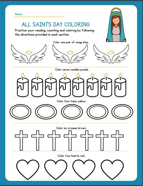 All Saints Day Worksheets