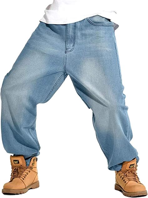 Pantaloni Jeans Larghi Da Stile Pantaloni Hip Uomo Stile Semplice Hop