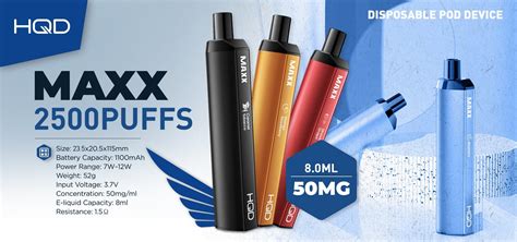 Hqd Maxx Vape China Original Factory Electronic Cigarette 2500 Puff Big